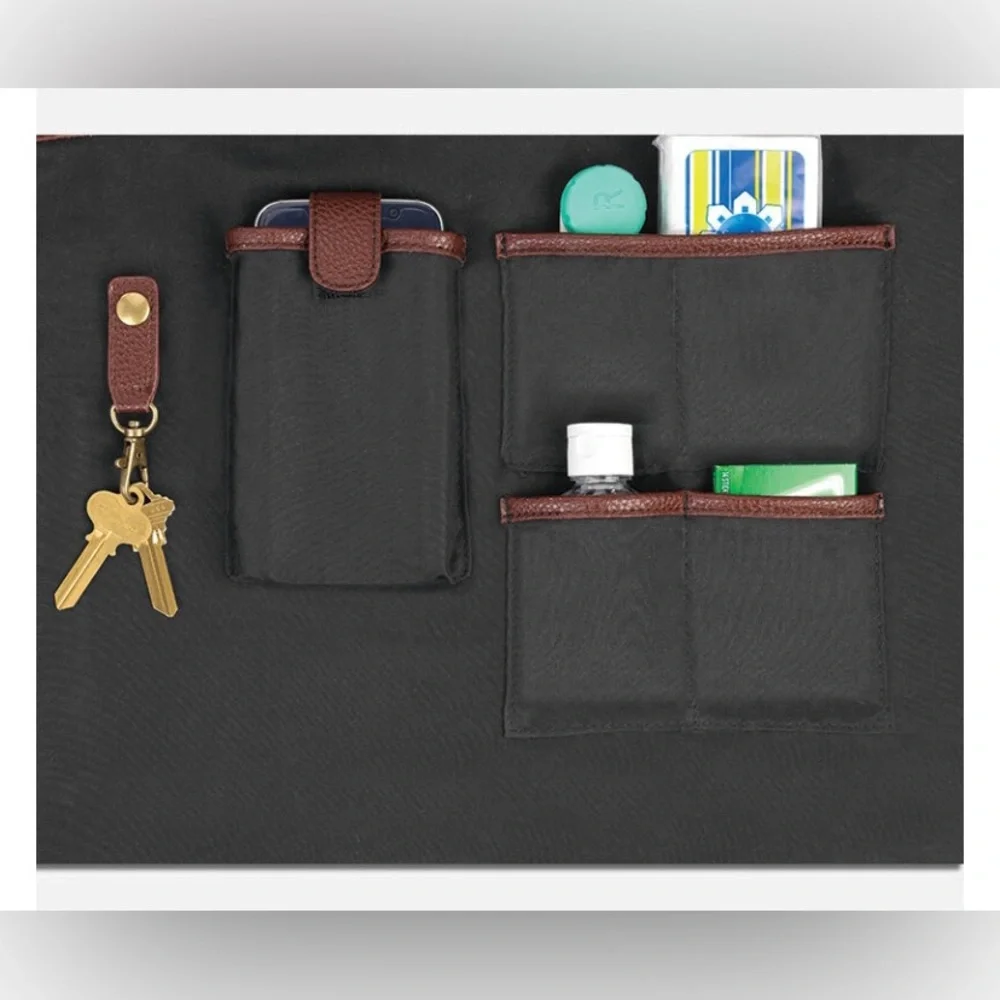 The Ultimate Messenger Bag Black Brown Canvas Faux Leather Trim Preppy Business